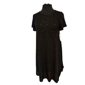 NWT LuLaRoe Elegant Carly Crystal Sparkle Black Dress – Size S‎